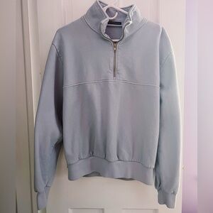 Brandy Melville Light Blue Quarter Zip Sweatshirt